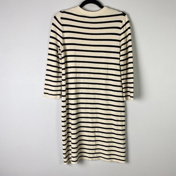 Theory Black and Cream Striped Dress - Picture 7 of 11